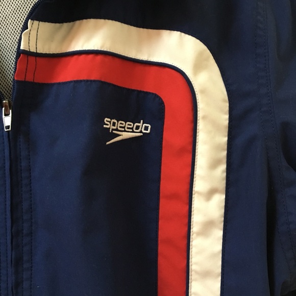 Vintage speedo, blue with red and white striped jacket - Picture 1 of 5